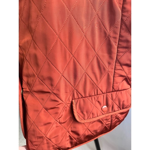 Talbots Woman's Quilted Vest Rust Petite XL Snap Closure Black Label EUC - Picture 2 of 6